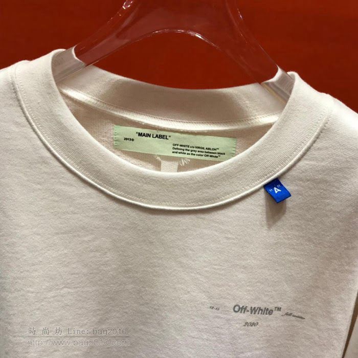 OffWhite男裝 19-20FW新款 最高品質 off圓領衛衣 off白色套頭男衛衣  tzy2273